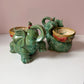 Vintage Green Ceramic Elephant Planter