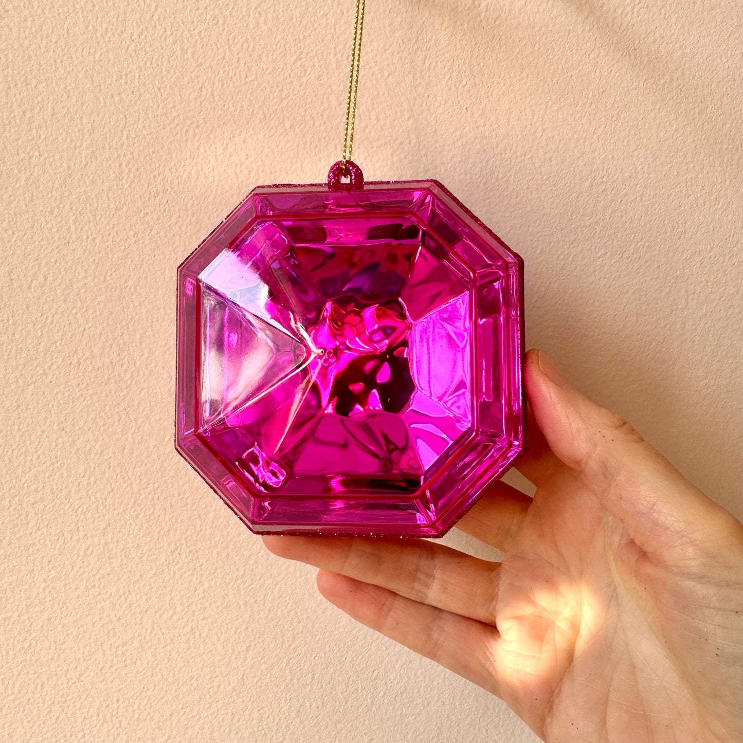 Fuscia Pink Gem Ornament