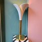 Vintage Brass and Ceramic Calla Lily Table Lamp