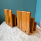 Pair of Mid Century Teak and Walnut Desk Organizer Bookends