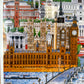 Vintage Framed 1989 "London" Poster by Christopher Rogers