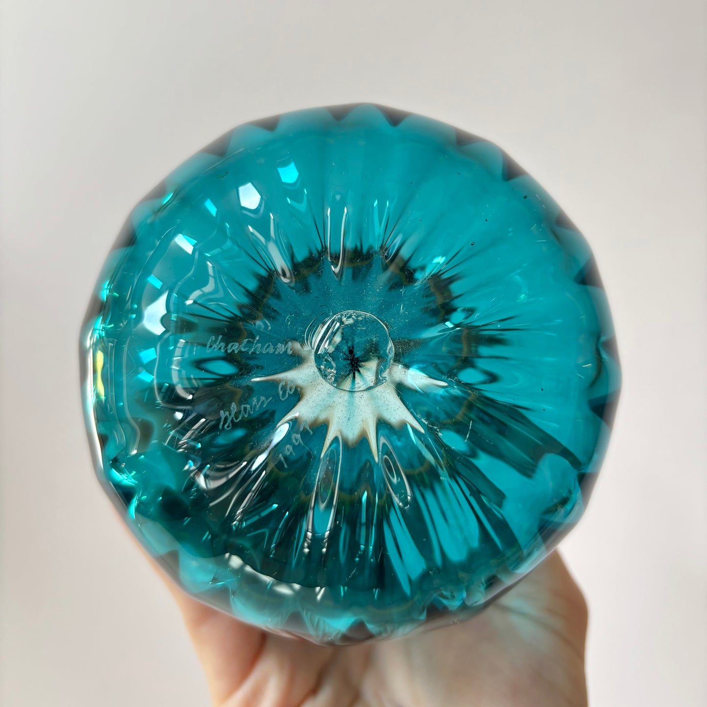 Vintage Glass Jewel Bud Vase By Chatham Glass Co.