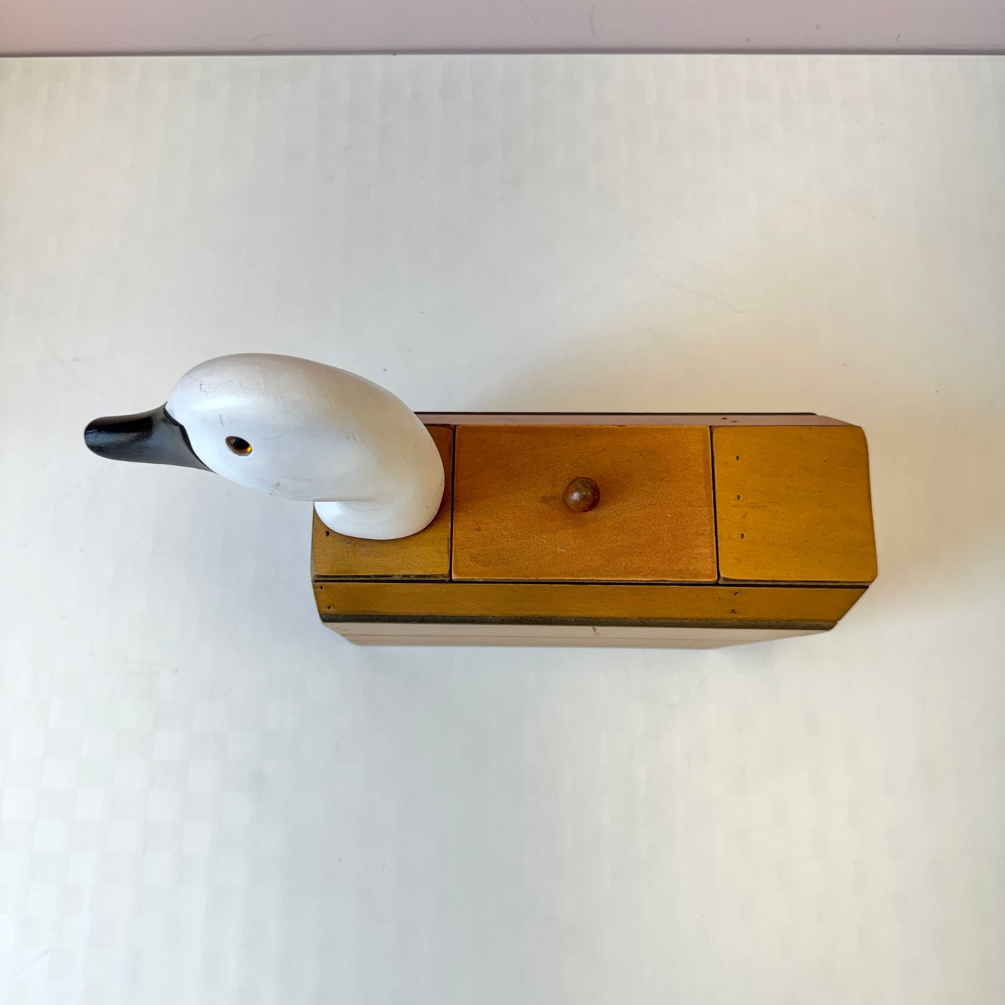 Vintage Wooden Goose Storage Box/Bookend