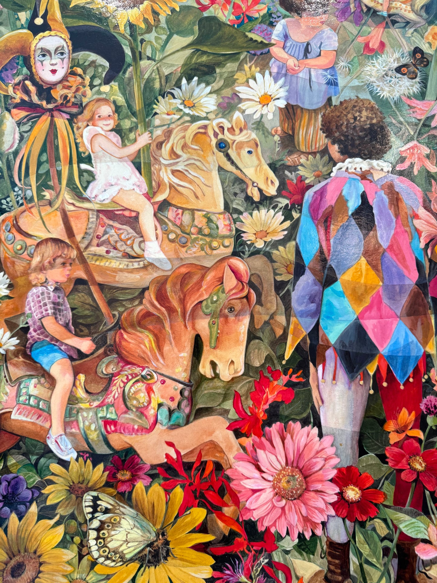 Vintage Original Framed "Once Upon A Springtime" 1981-1982 Acrylic on Board by Phyllis Londraville