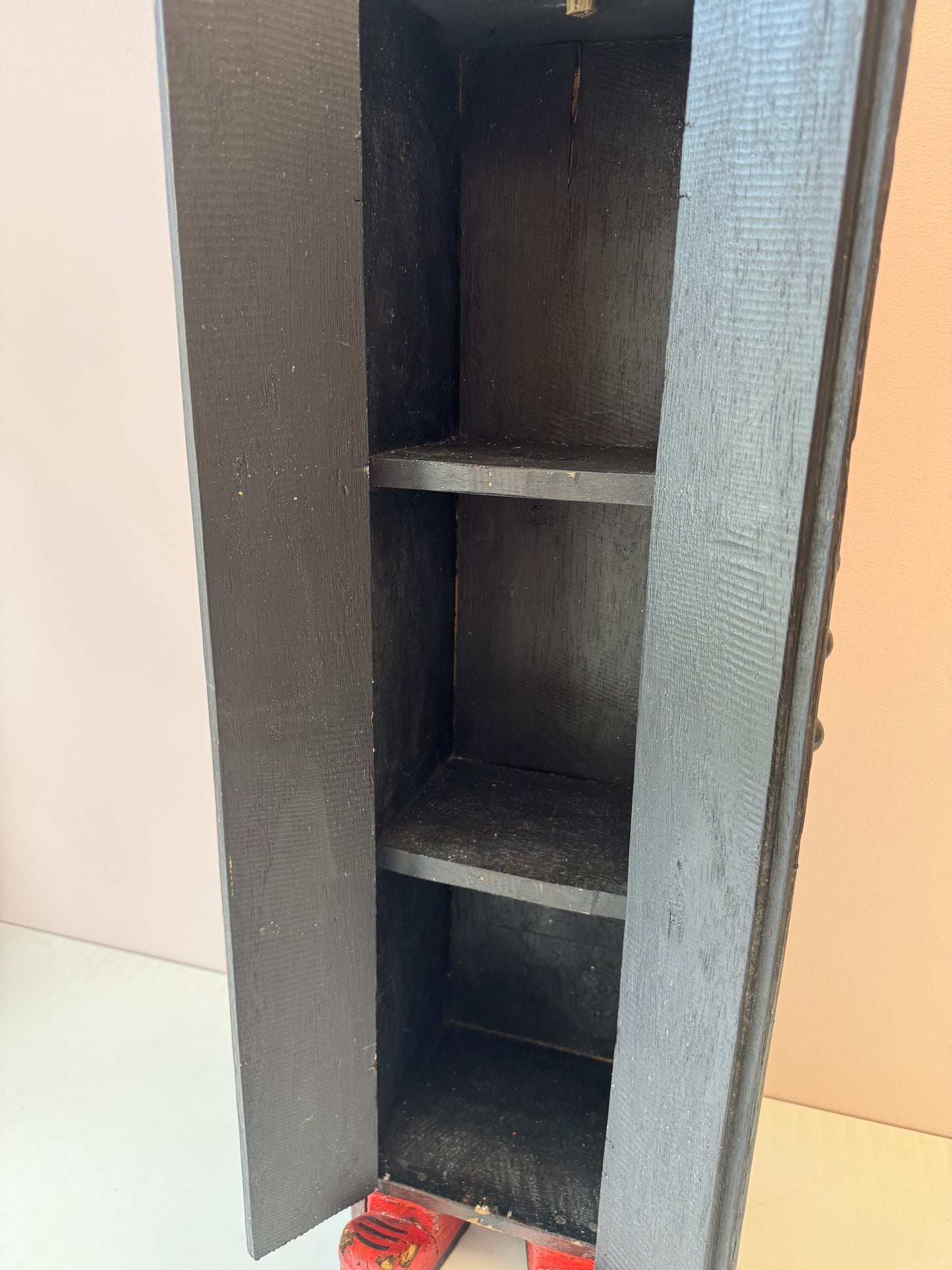 Vintage Folk Art Wooden Captain Cabinet