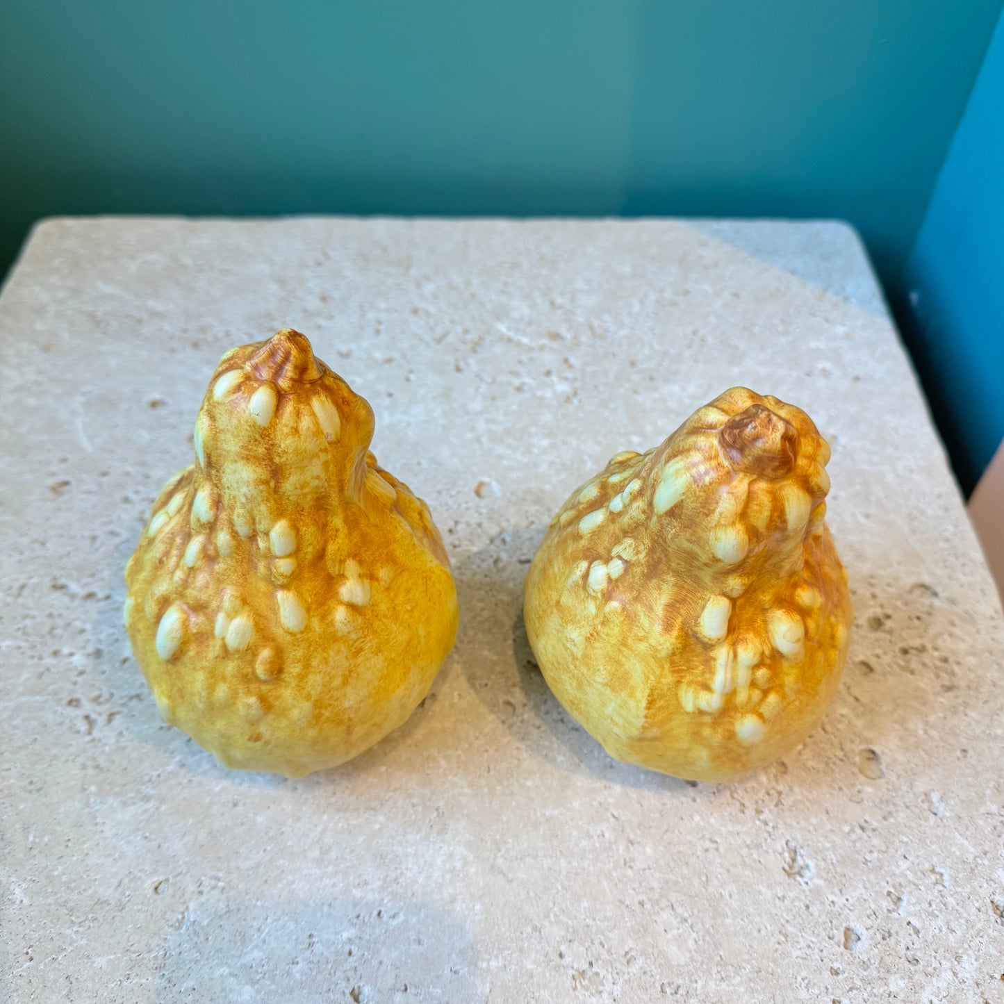 Vintage Ceramic Warty Gourds- Pair
