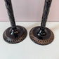 Vintage Pair of Palm Tree Candle Stick Holders