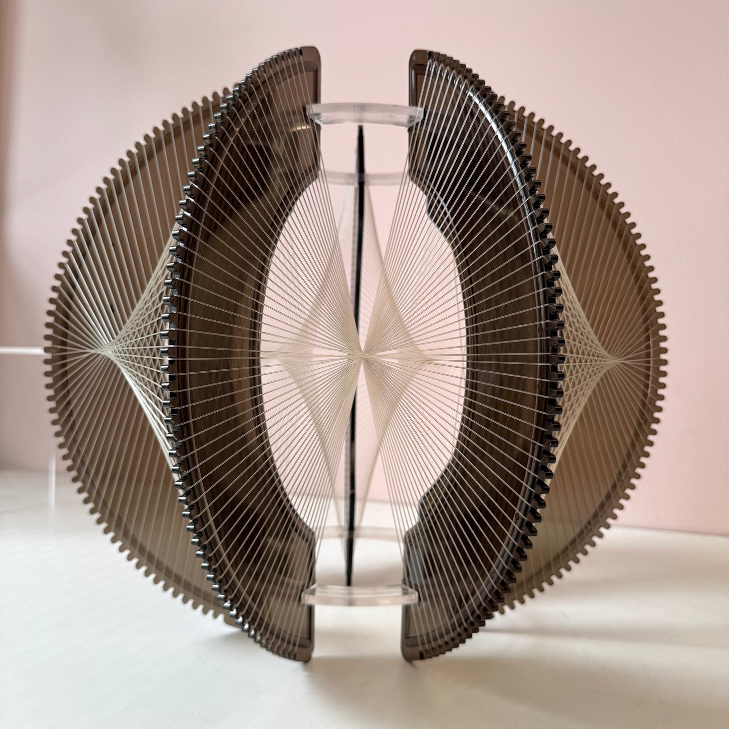 Vintage 1970's "Smokey" Lucite String Art Swag Lamp by Paul Secon for Sompex