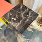 Vintage Square Black and White Faux Marble Pedestal 30”