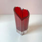 Vintage Crystal Red Heart Vase by Movado