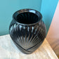 Vintage Black Art Deco Style Draped Glass Vase