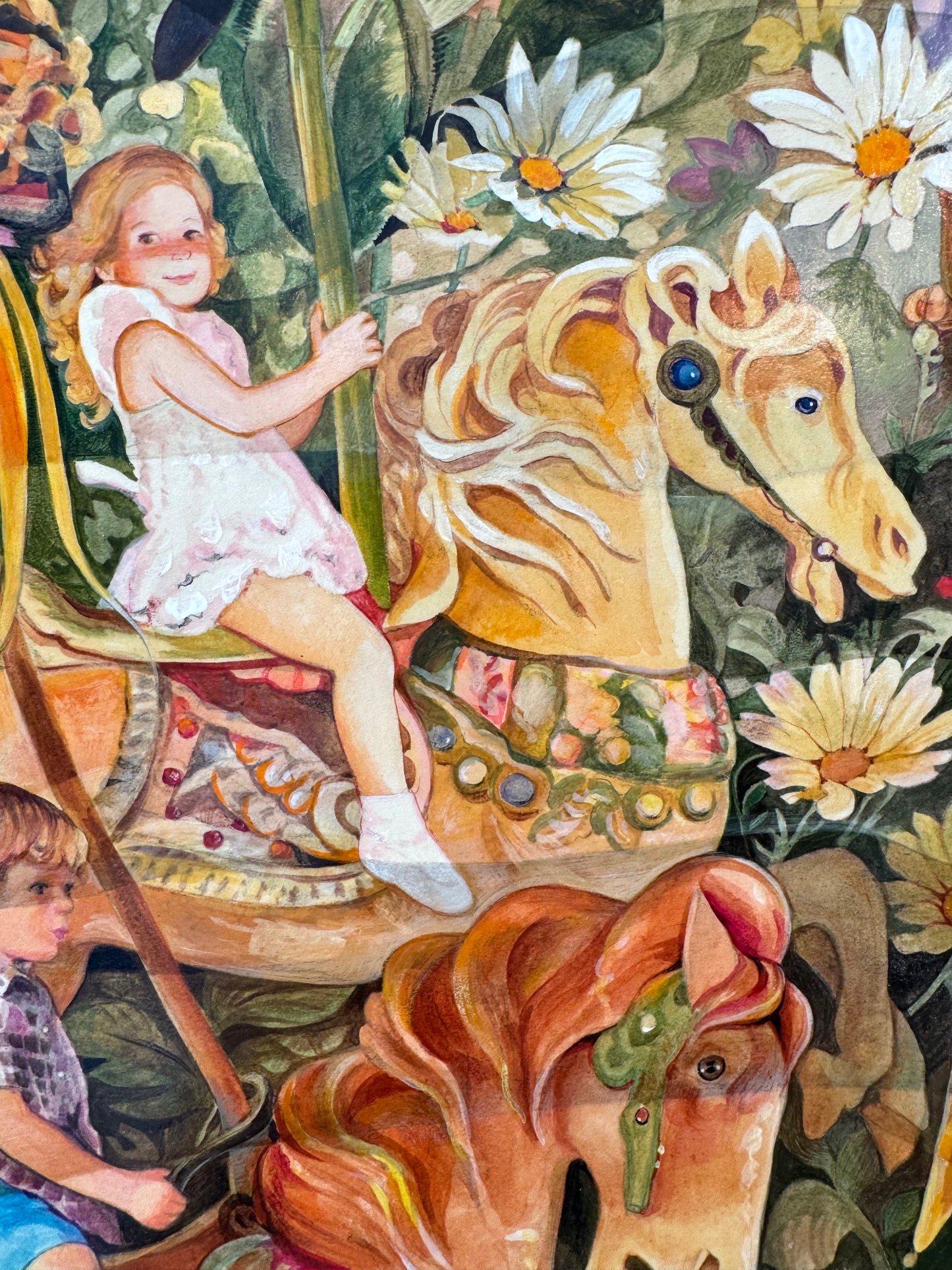 Vintage Original Framed "Once Upon A Springtime" 1981-1982 Acrylic on Board by Phyllis Londraville