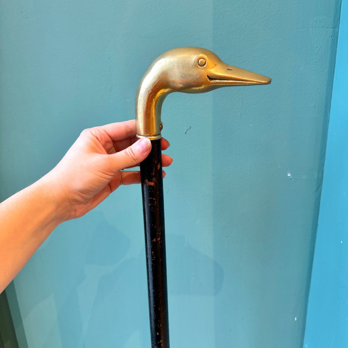 Vintage Brass Duck Walking Stick Cane