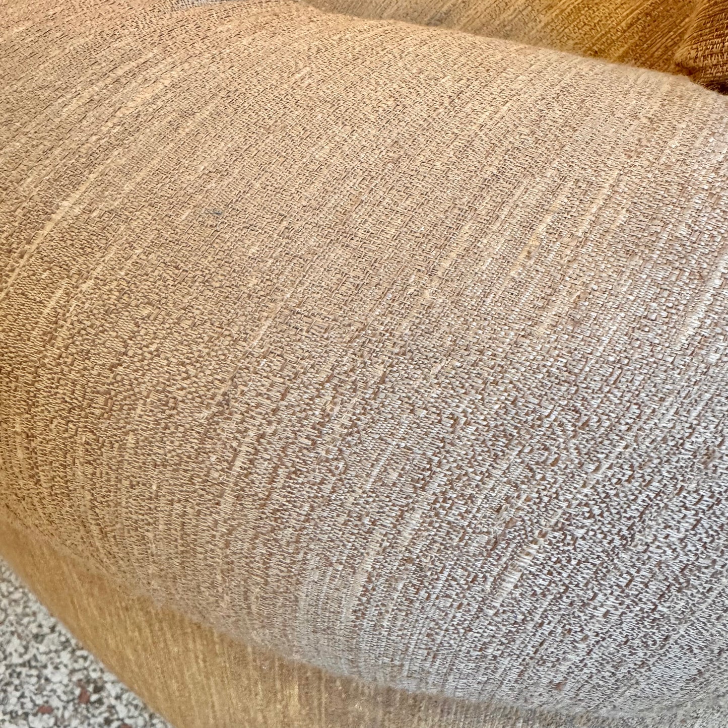 1980's Ruched Back Swivel Barrel Chair