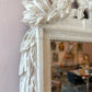 Vintage White Rococo Style Mirror with Carved Maiden Mask Crest