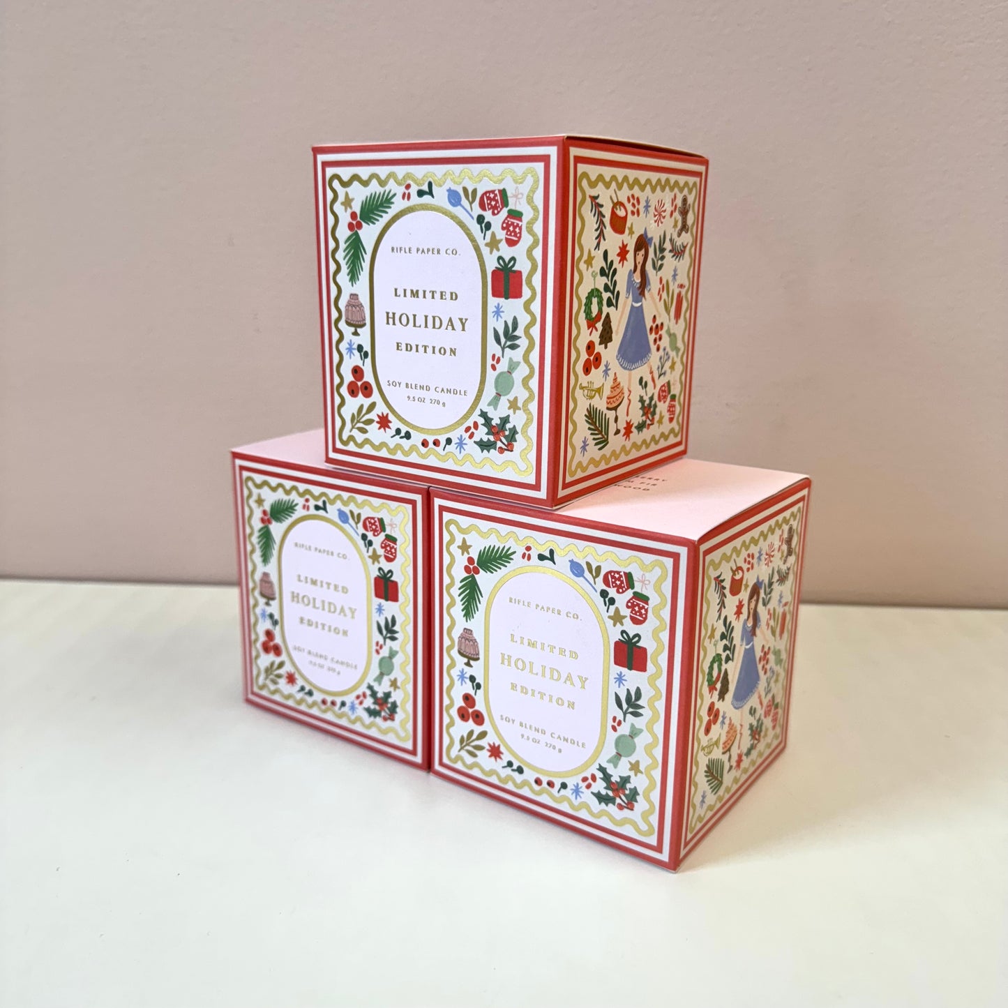 Holly Jolly Nutcracker Limited Edition Holiday 9oz Glass Candle