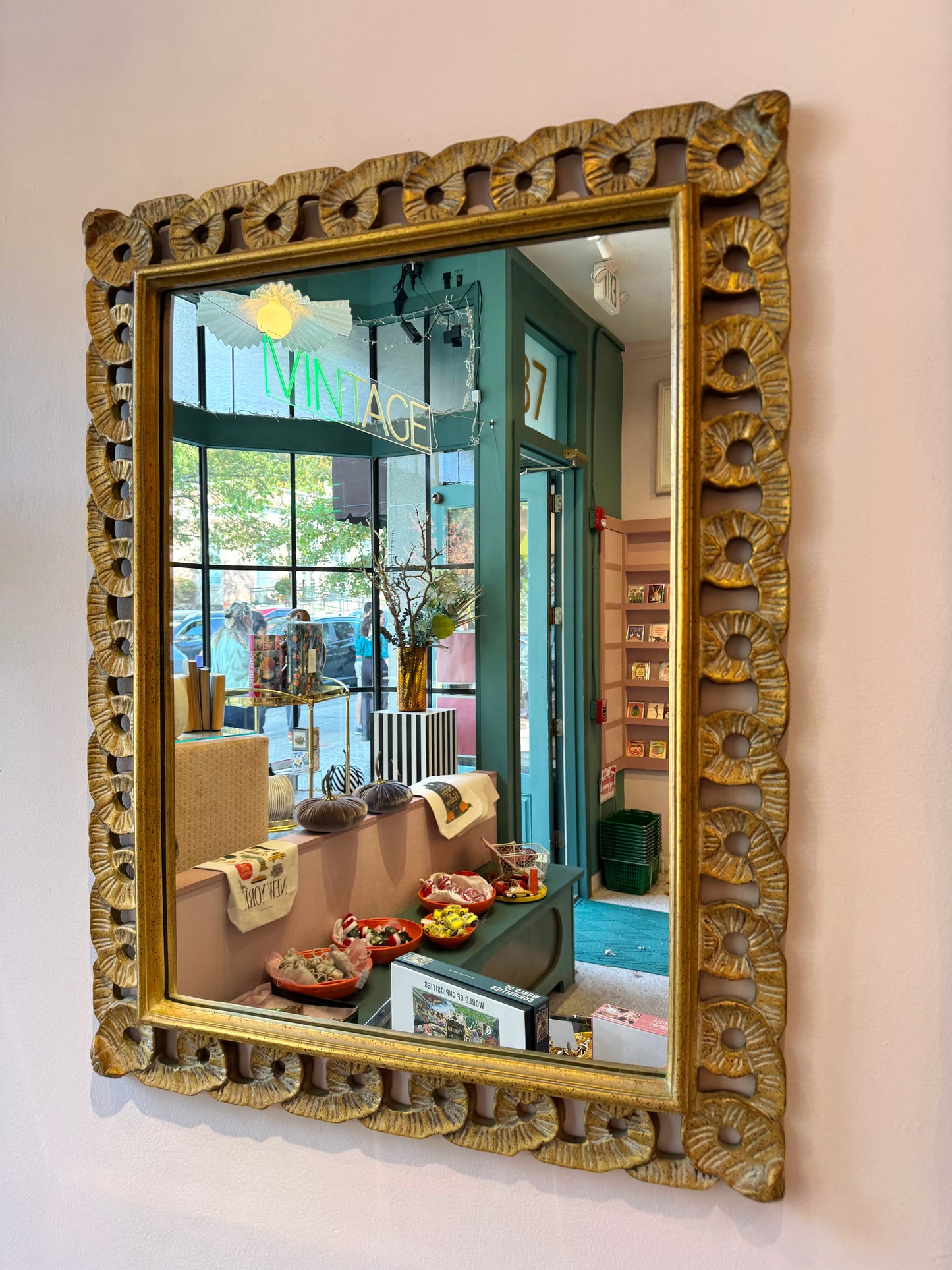 Vintage Hollywood Regency Style Giltwood Mirror