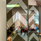 *ON HOLD. Vintage 4 Panel Chevron Mirrored Screen/Room Divider
