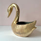 Vintage Large Brass Swan Planter