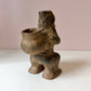 Vintage Mid-Century Aztec-Style 'Figure Carrying a Basket' Clay Pottery Planter (as is)