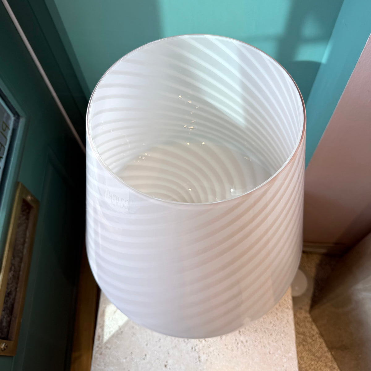 Extra Large Vintage Blush Pink Murano Mushroom Lamp