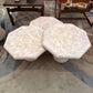 Vintage Set of 3 Pale Pink Octagonal Faux Stone Nesting Tables