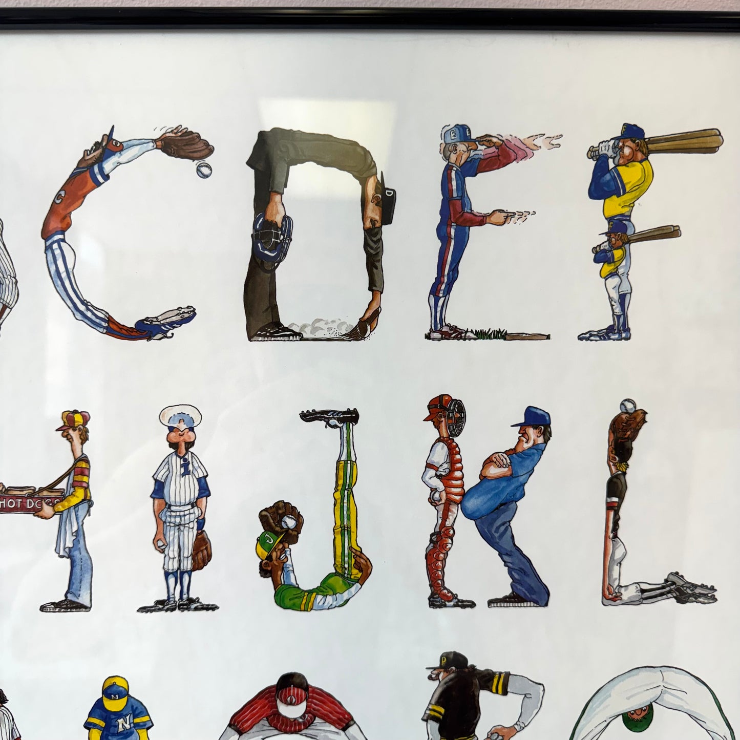 Vintage "Alphabat" Baseball Themed Poster by Doug Keith