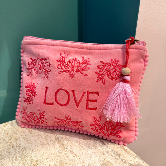 Pink Velvet Love Pouch
