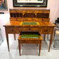 Vintage Carlton House Style Marquetry Writing Desk and Stool