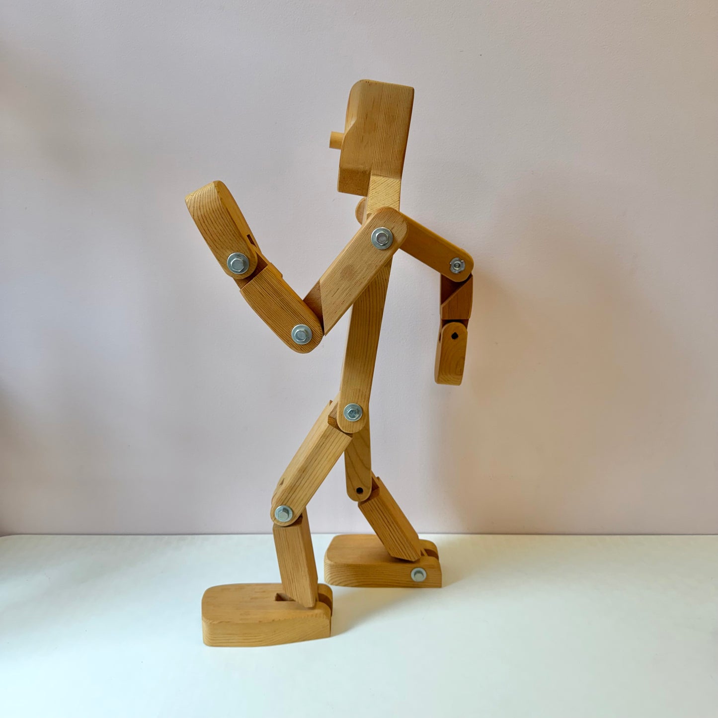 Vintage Articulating Wooden Man Statue