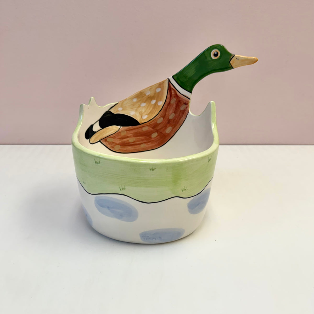 Vintage Hand Painted Duck Bowl/Planter by Sigma