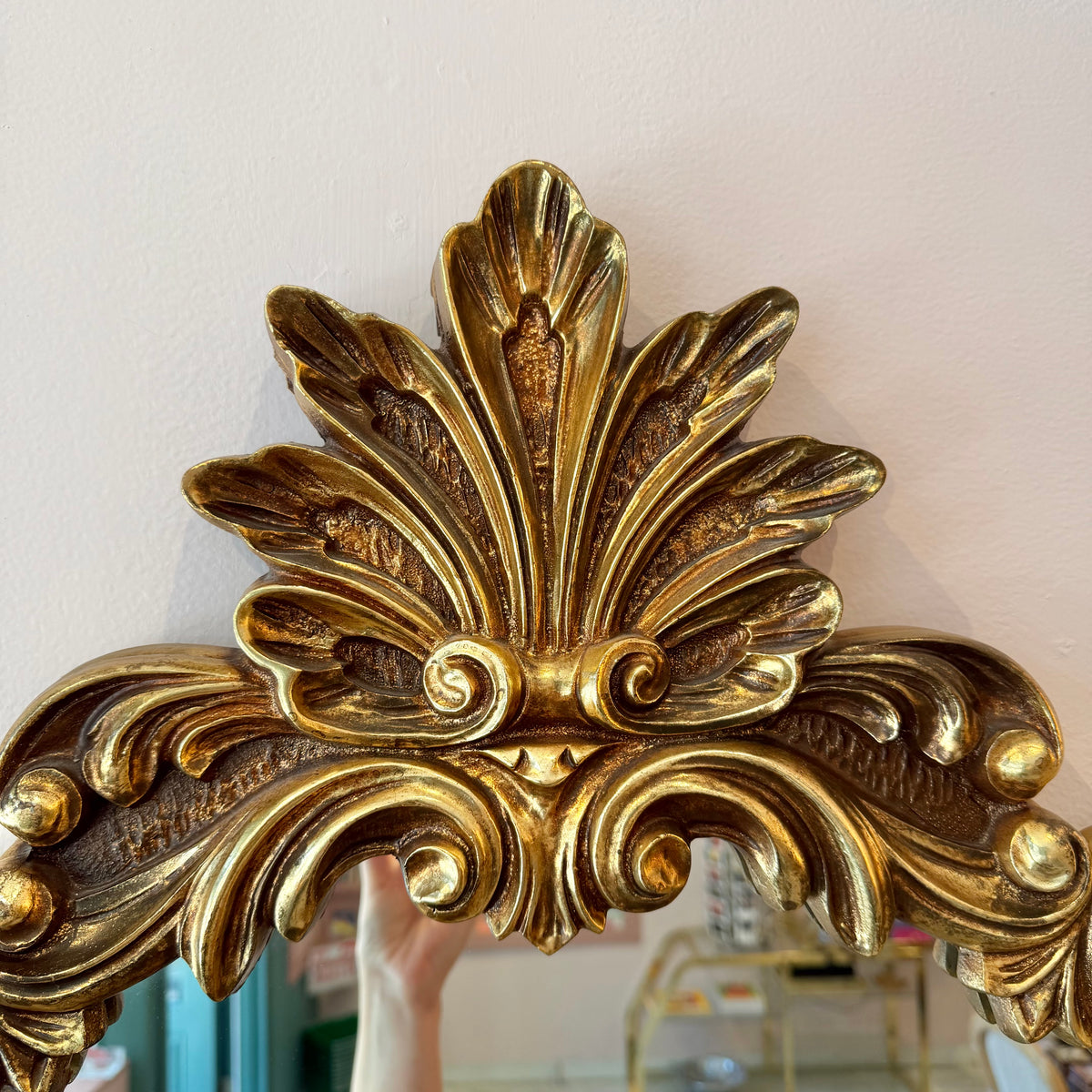 Vintage Large Rococo Giltwood Style Mirror by Union City Mirror