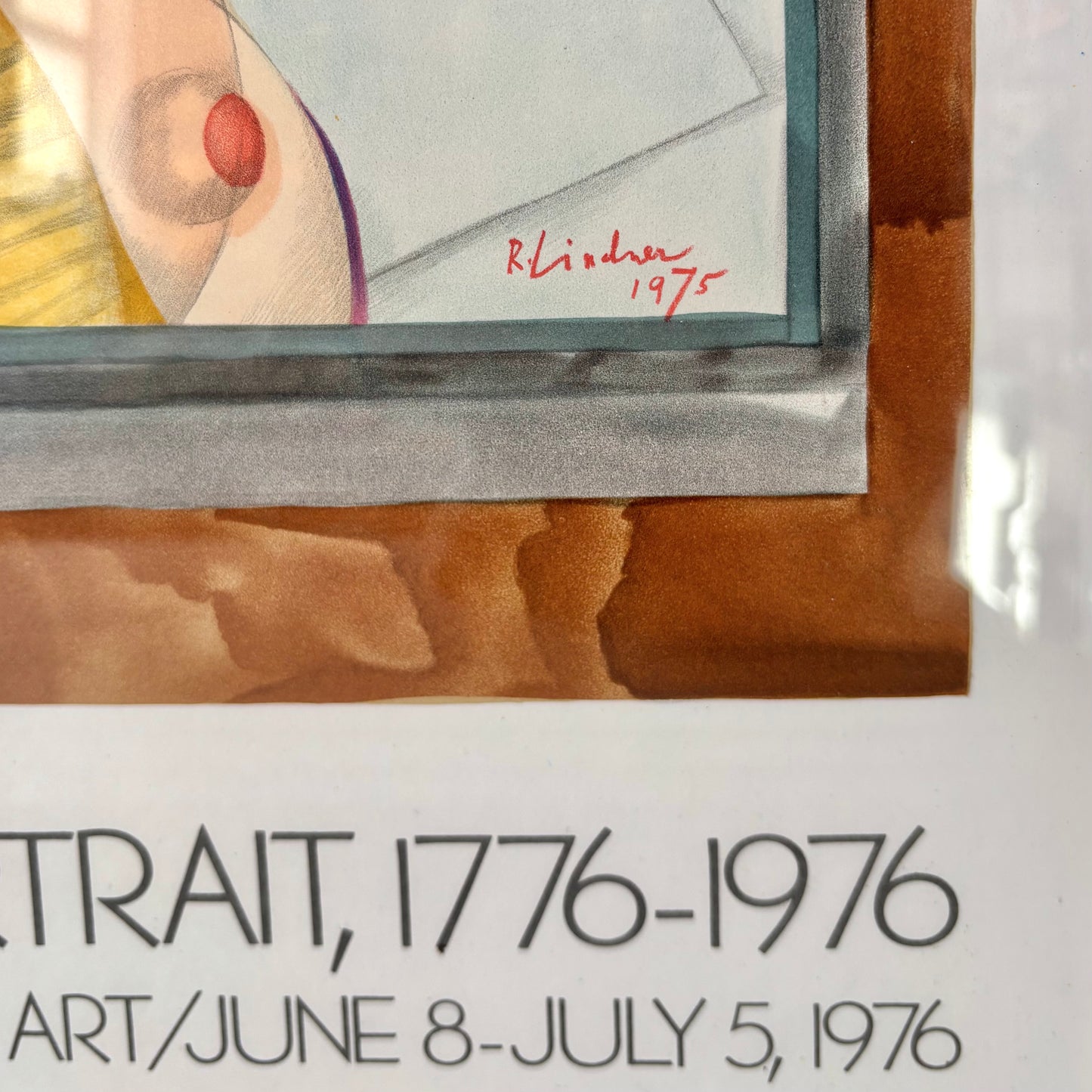 Vintage 1976 "An American Portrait" Framed Exhibition Poster