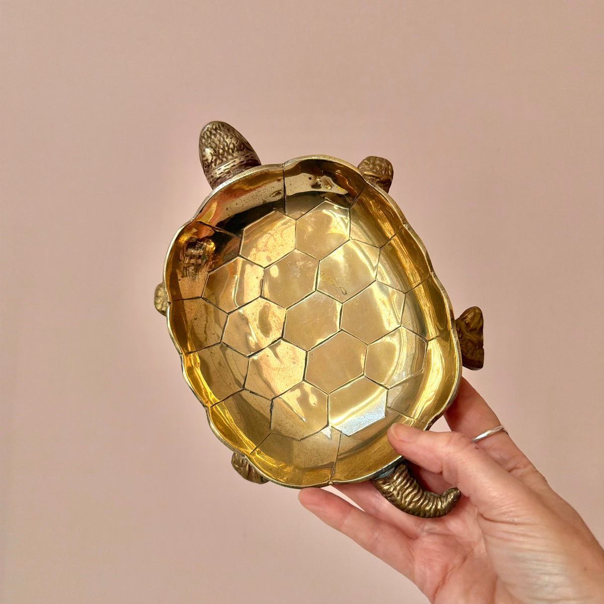 Vintage Brass Turtle Catchall Dish