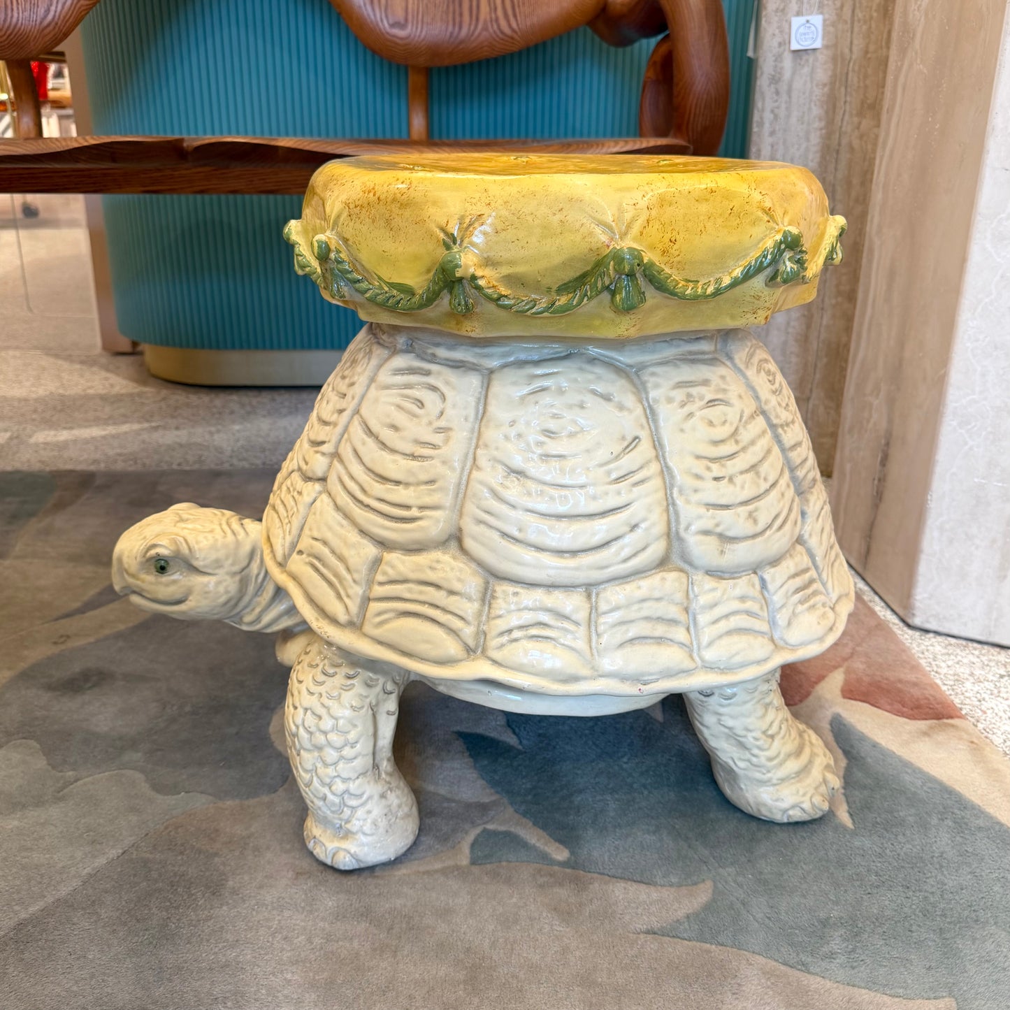 Vintage Extra Large Mid-Century Tortoise Stool