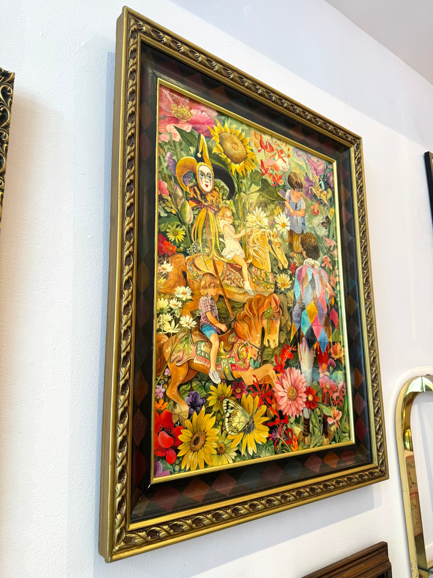 Vintage Original Framed "Once Upon A Springtime" 1981-1982 Acrylic on Board by Phyllis Londraville