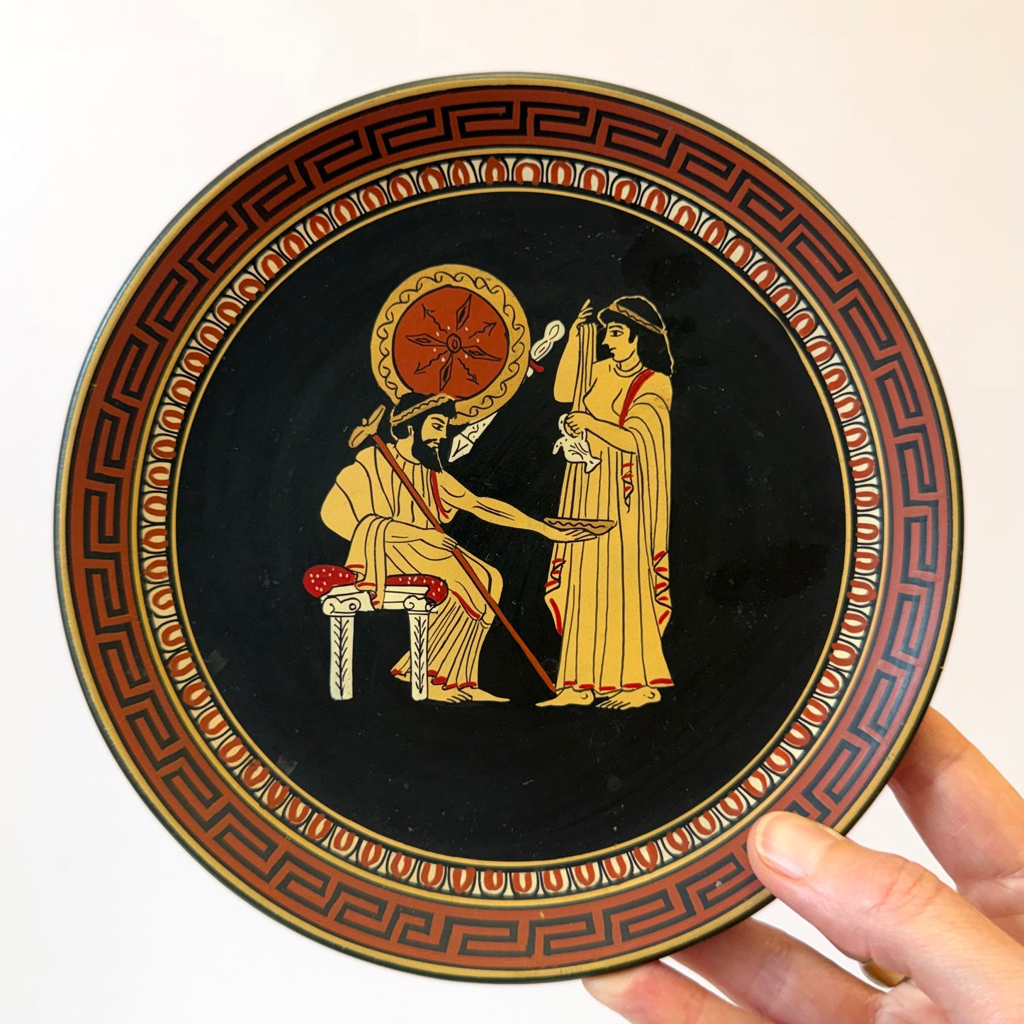 Vintage Set of 6 Terracotta Ancient Greek Replica Wall Plates