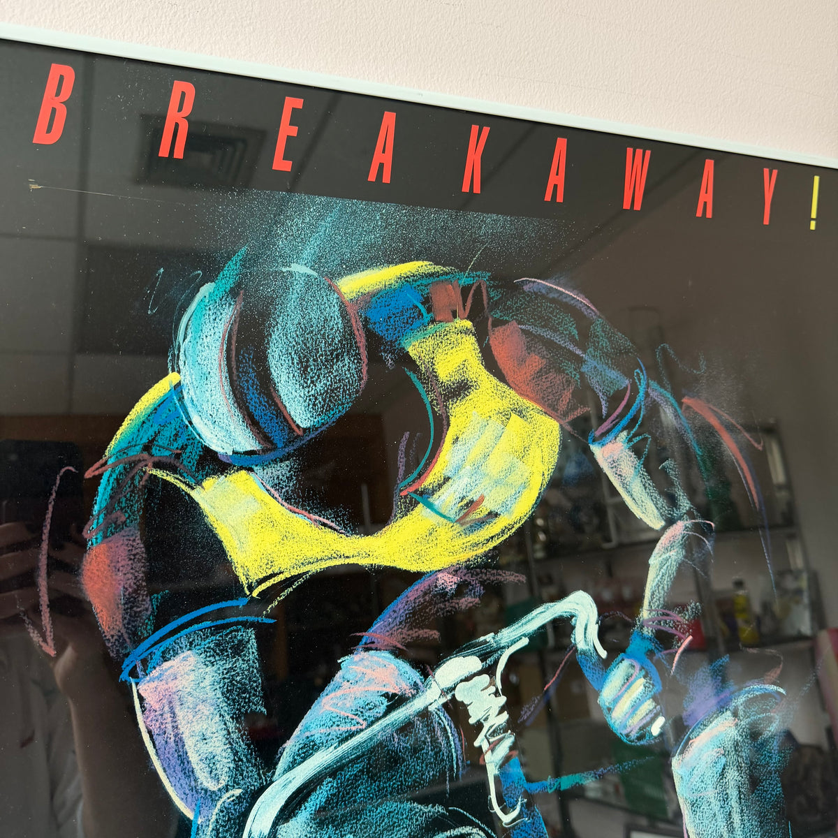 Vintage Framed 1989 "Breakaway!" Art Poster by Terry Rose