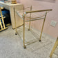 Vintage Brass and Glass Rolling Bar Cart