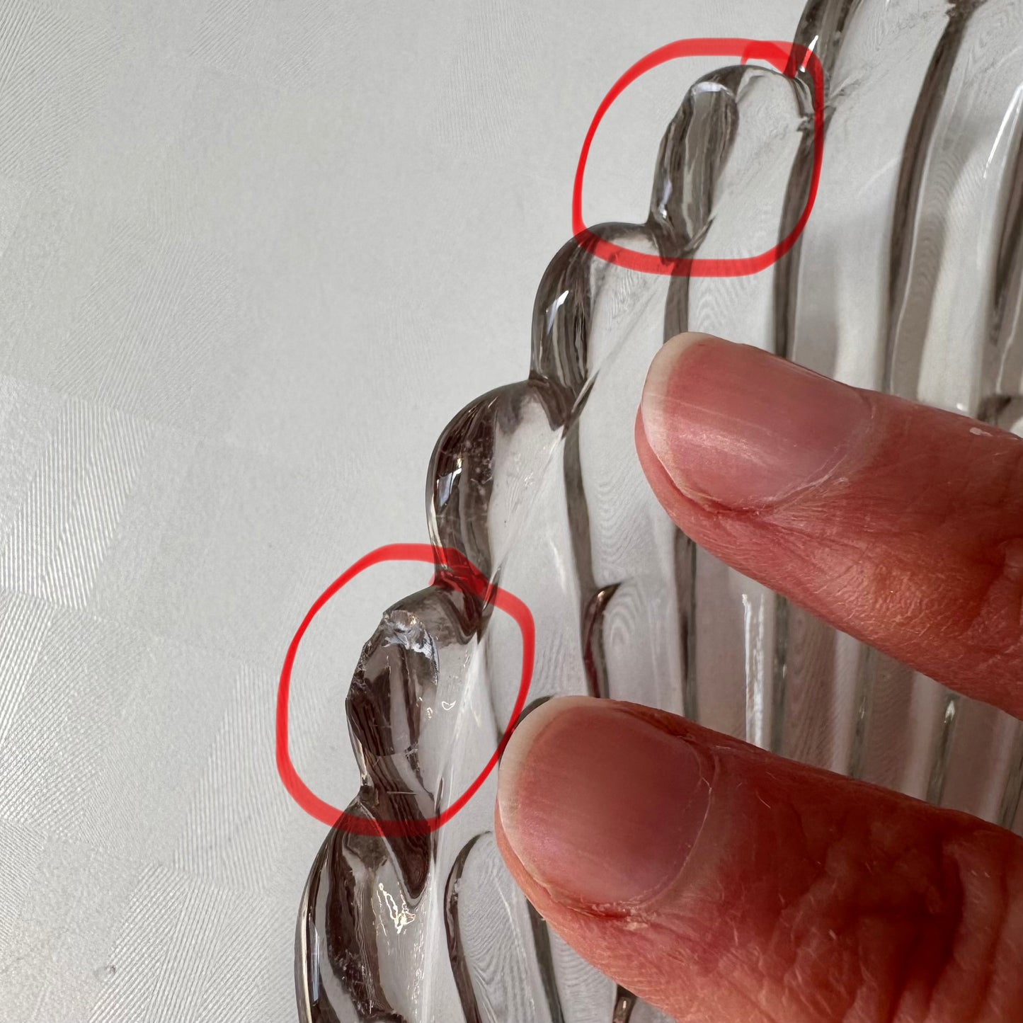 Vintage Set of 6 Glass Shell Side Plates (as is)
