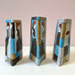 Set of 3 Vintage Triangular Clay Female Figure Vases