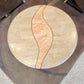 Vintage Tessellated Travertine Side Table by Casa Bique