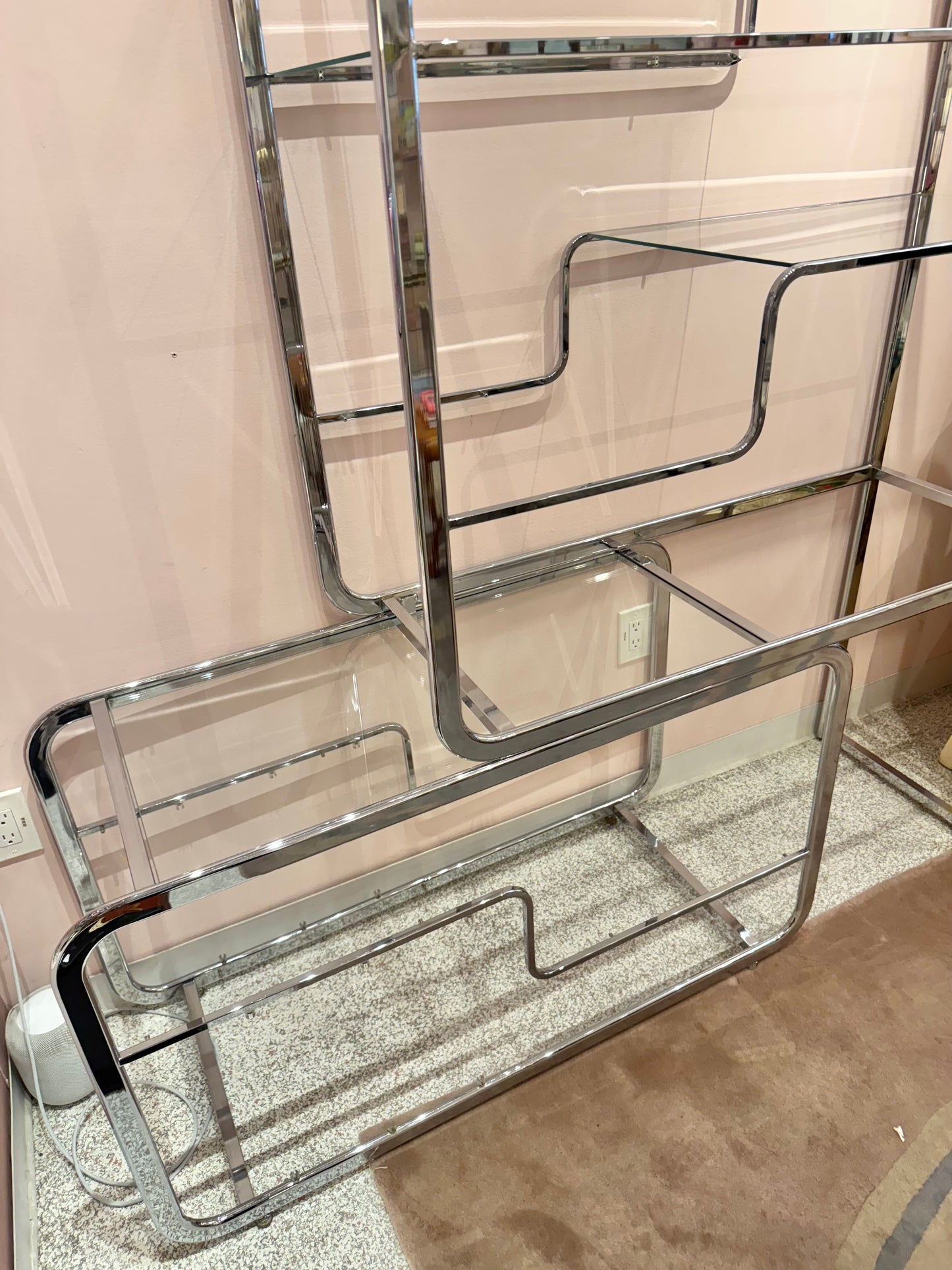 DIA Chrome and Glass Nesting Etagere