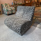 Vintage Zebra Modular Sectional Sofa/Slipper Chair Sold Per Piece