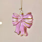 Sparkling Satin Bow Glass Ornament