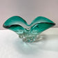 Vintage Aqua Green Chunky Murano Glass Bowl