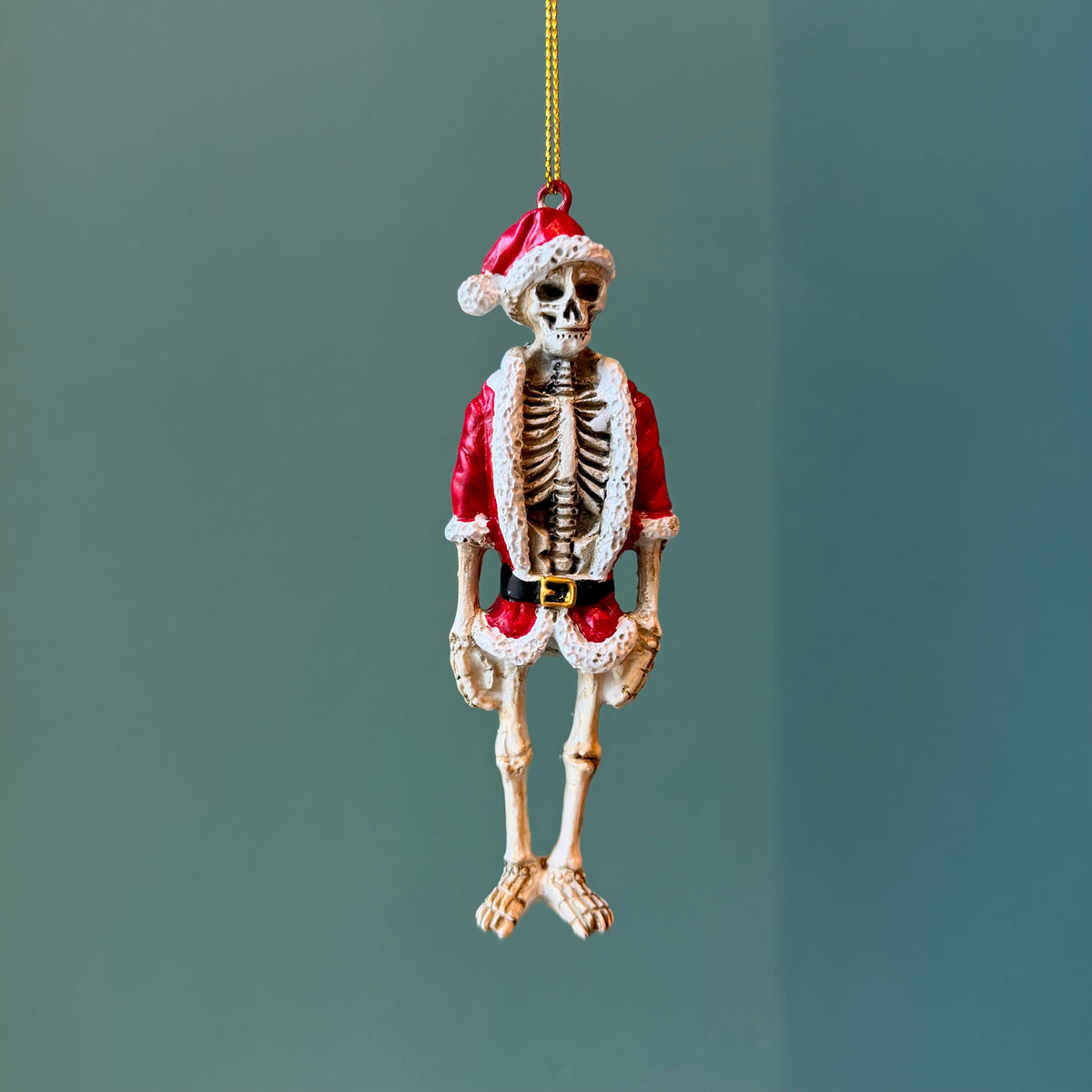 Skeleton Santa Ornament