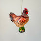 Glass Chicken Ornament