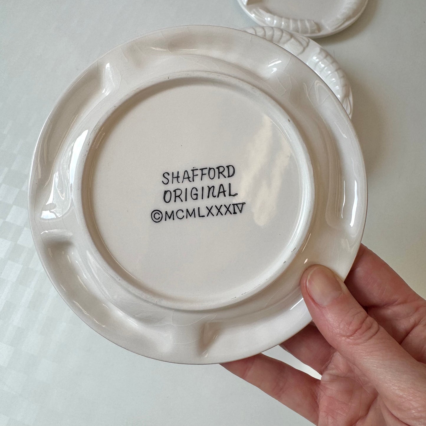 Vintage Set of 6 Ceramic Shrimp Appetizer Plates by Shafford Japan