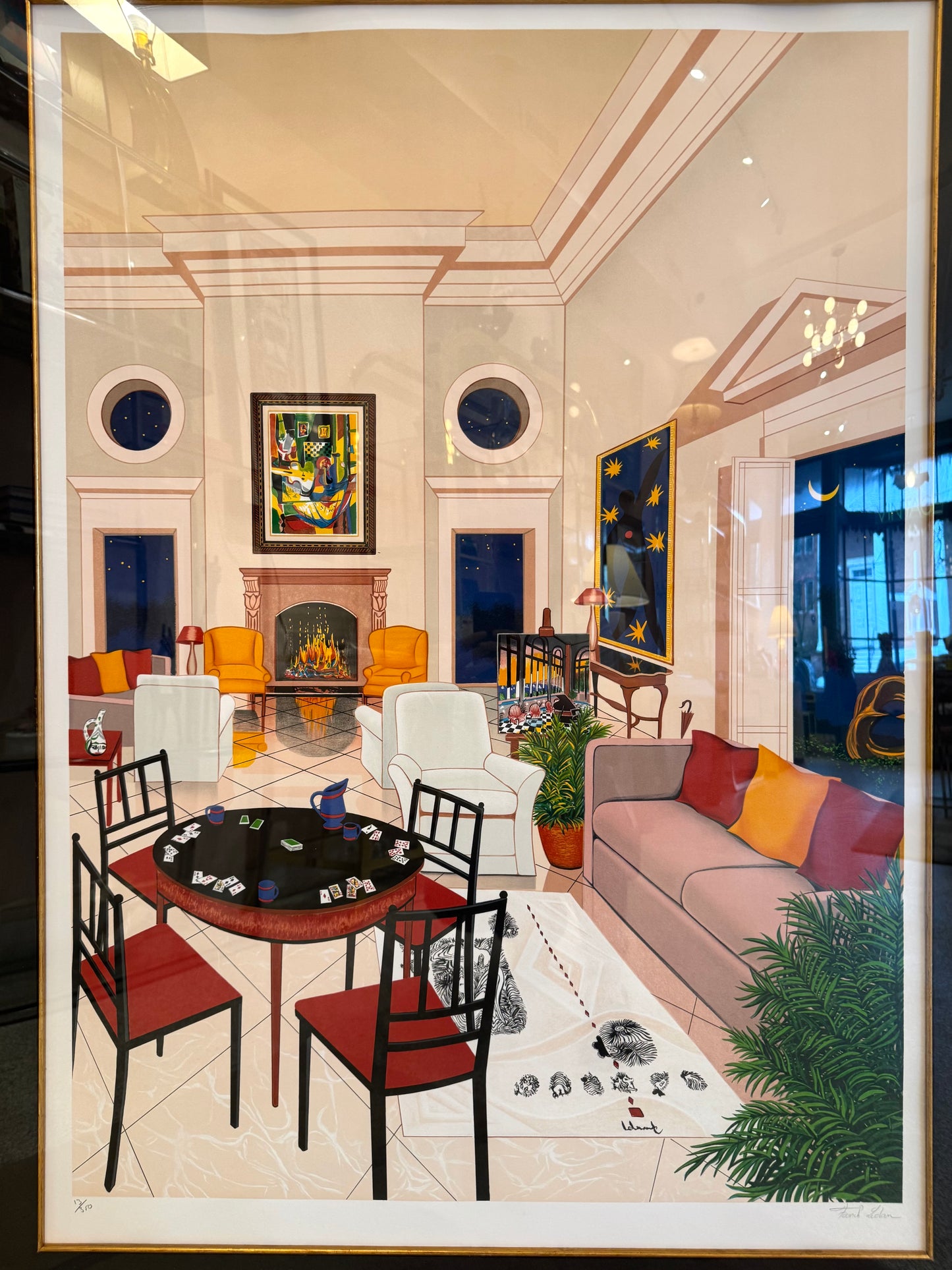Vintage Limited Edition Signed Lithograph Titled "Le Salon Matisse" by Fanch (Francois Ledan)